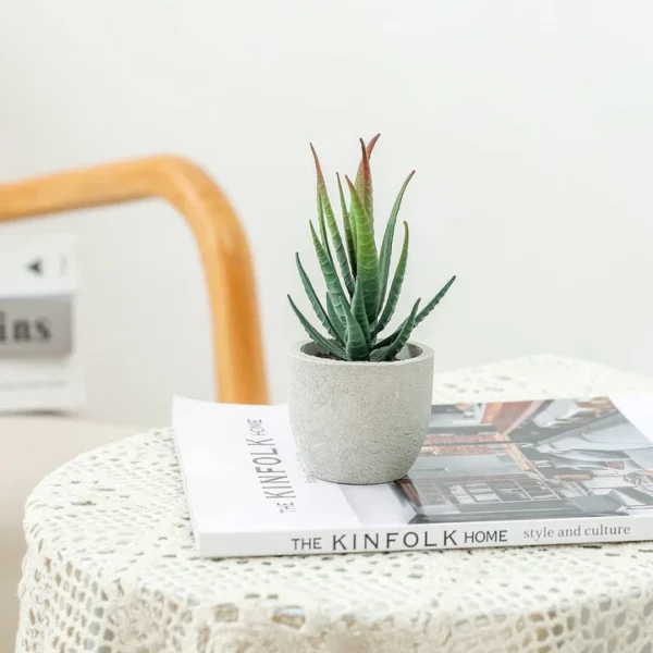 Veryhome 4er-Set Künstliche Sukkulenten in Töpfen – Deko für Zuhause & Büro – Bild 9